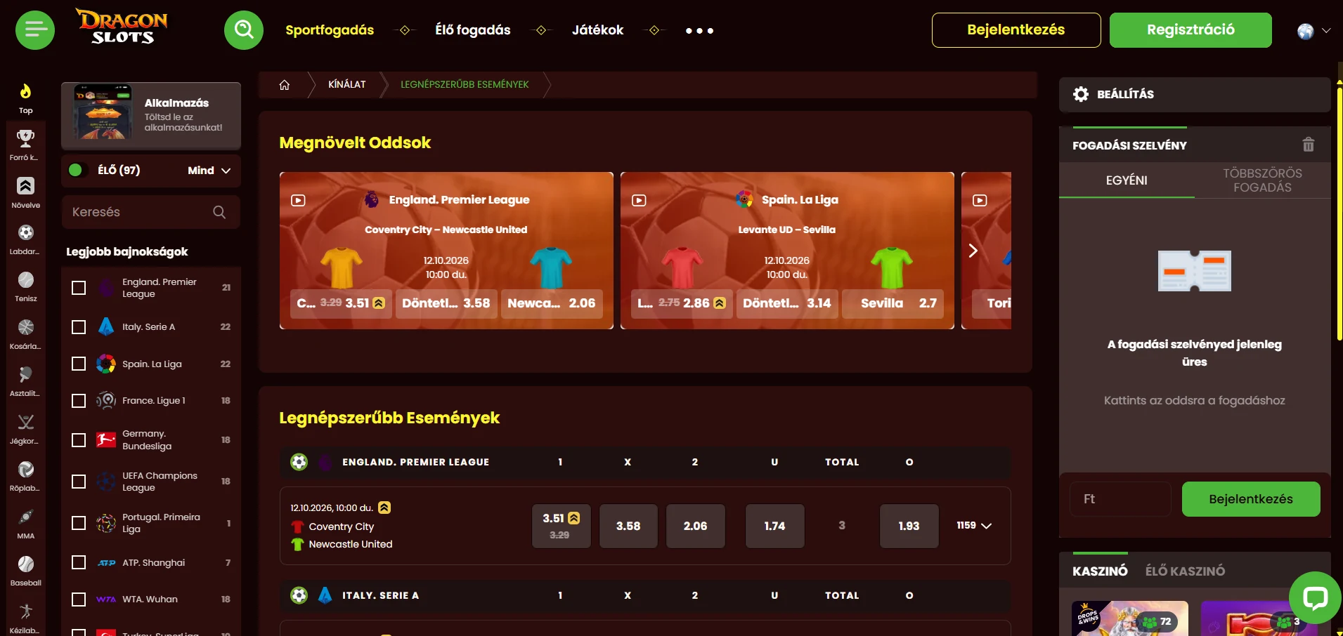 DragonSlots sportfogadás